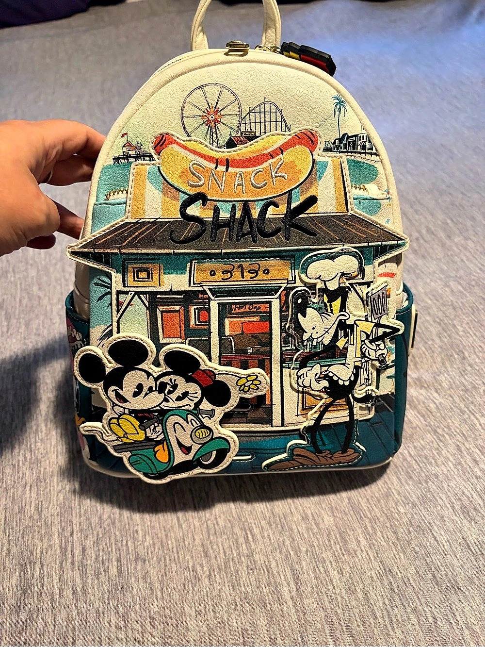 Loungefly Mickey & Friends Snack Shack Mini Backpack White & Blue